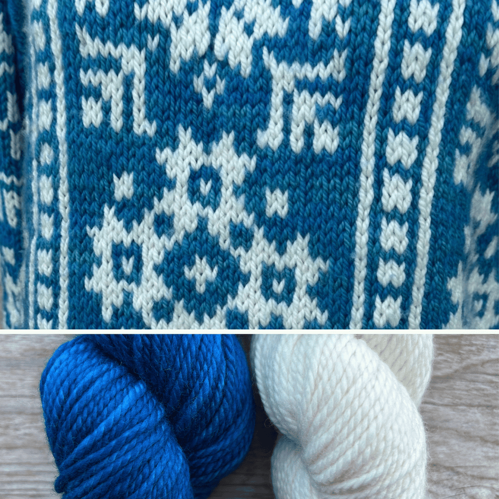 Koigu Heritage Sweater Kits - Snowflake - Color A (Talvi) XS - XL | Kits at Michigan Fine Yarns