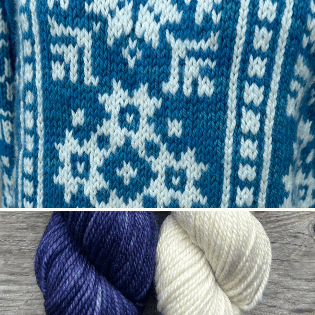 Koigu Heritage Sweater Kits - Snowflake - Color C (Vello) XS - XL | Kits at Michigan Fine Yarns