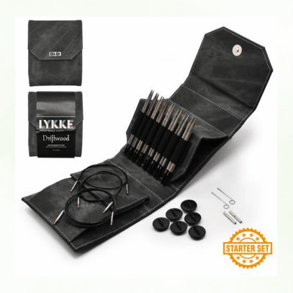 LYKKE Driftwood 5" Interchangeable Needle Starter Set - | Knitting Needles at Michigan Fine Yarns
