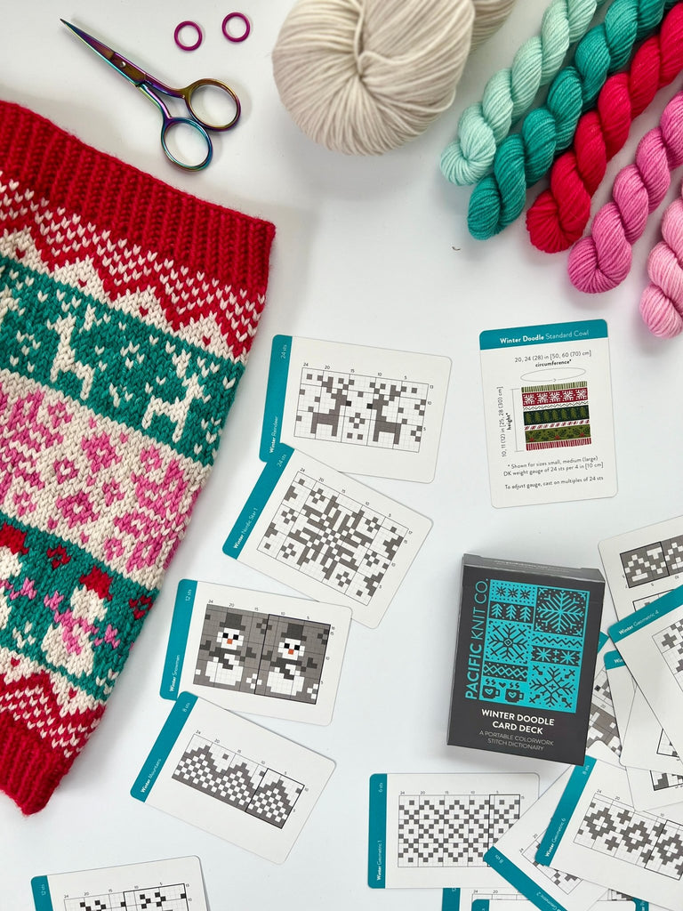 Card Knit Pattern Pacific Knit Co. Winter Doodle Card Deck - Michigan Fine Yarns