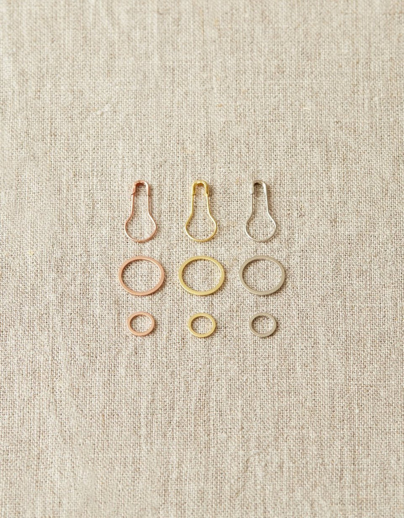 Cocoknits Precious Metal Stitch Markers, Assorted Gold, Silver, Copper