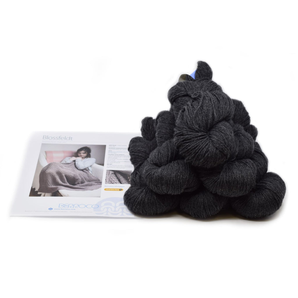 Berroco Blossfeldt Blanket Kit -Charcoal #5189 | Kits at Michigan Fine Yarns