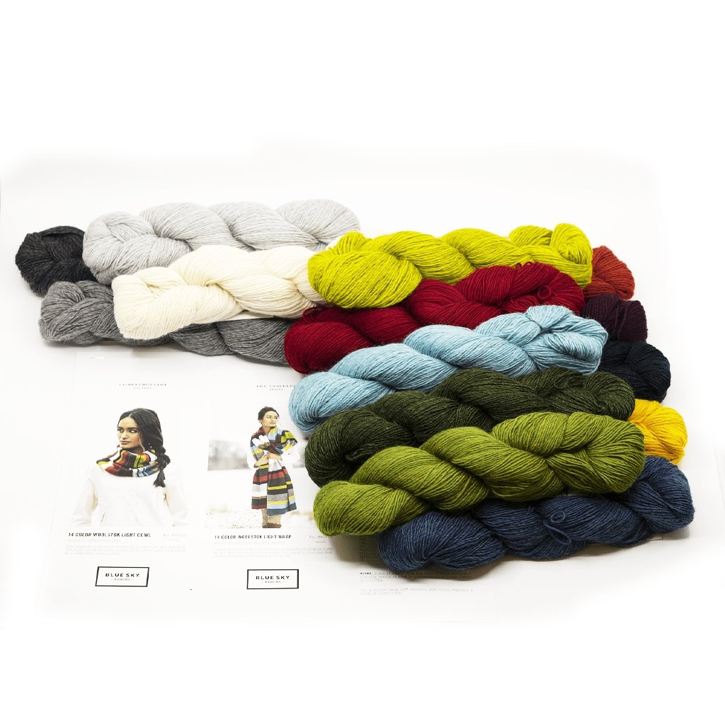 Blue Sky Fibers 14 Color Woolstok Light Wrap & Cowl Kit -57973290 | Kits at Michigan Fine Yarns