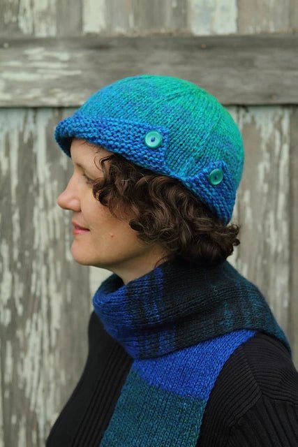 Jamieson's of Shetland Colorblend Cloche -Green to Blue | Kits at Michigan Fine Yarns