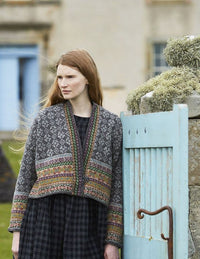 Jamieson's of Shetland Yell Cardigan Kit -Main Kit (Model Picture) | Kits at Michigan Fine Yarns