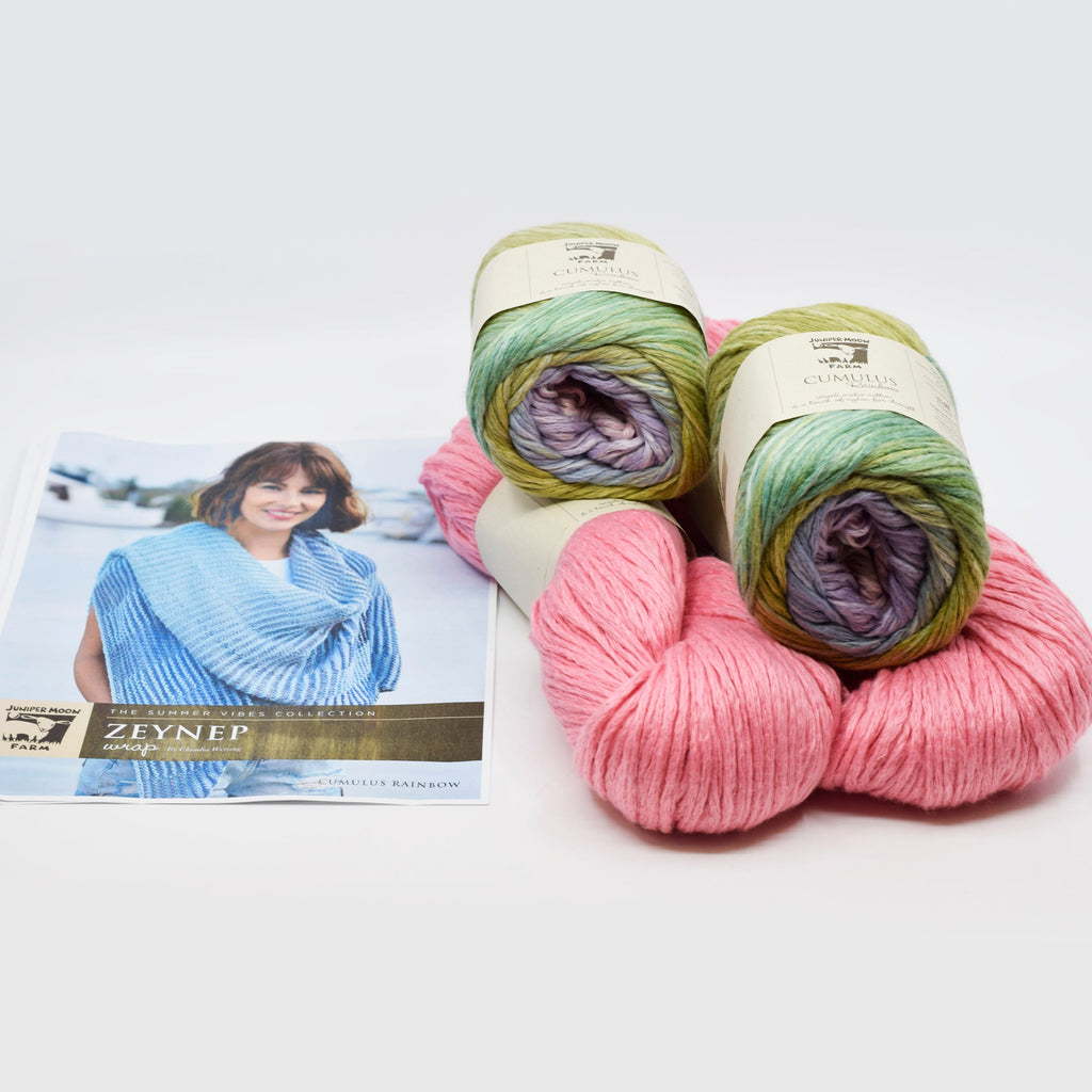 Juniper Moon Farm Zeynep Wrap Kit -First Blush and Lotus Flower 99537962 | Kits at Michigan Fine Yarns