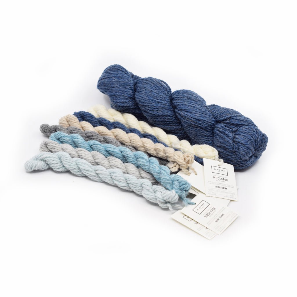 Michigan Fine Yarns Made For You in Woolstok Hat Kit -October Sky & Holiday Frost 74382122 | Kits at Michigan Fine Yarns