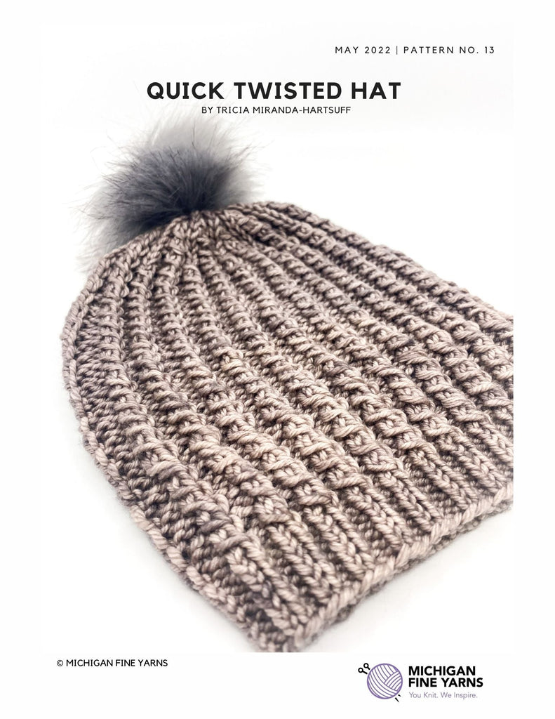 Michigan Fine Yarns Quick Twisted Hat Kit -131 - Sandbank (model) 65572394 | Kits at Michigan Fine Yarns