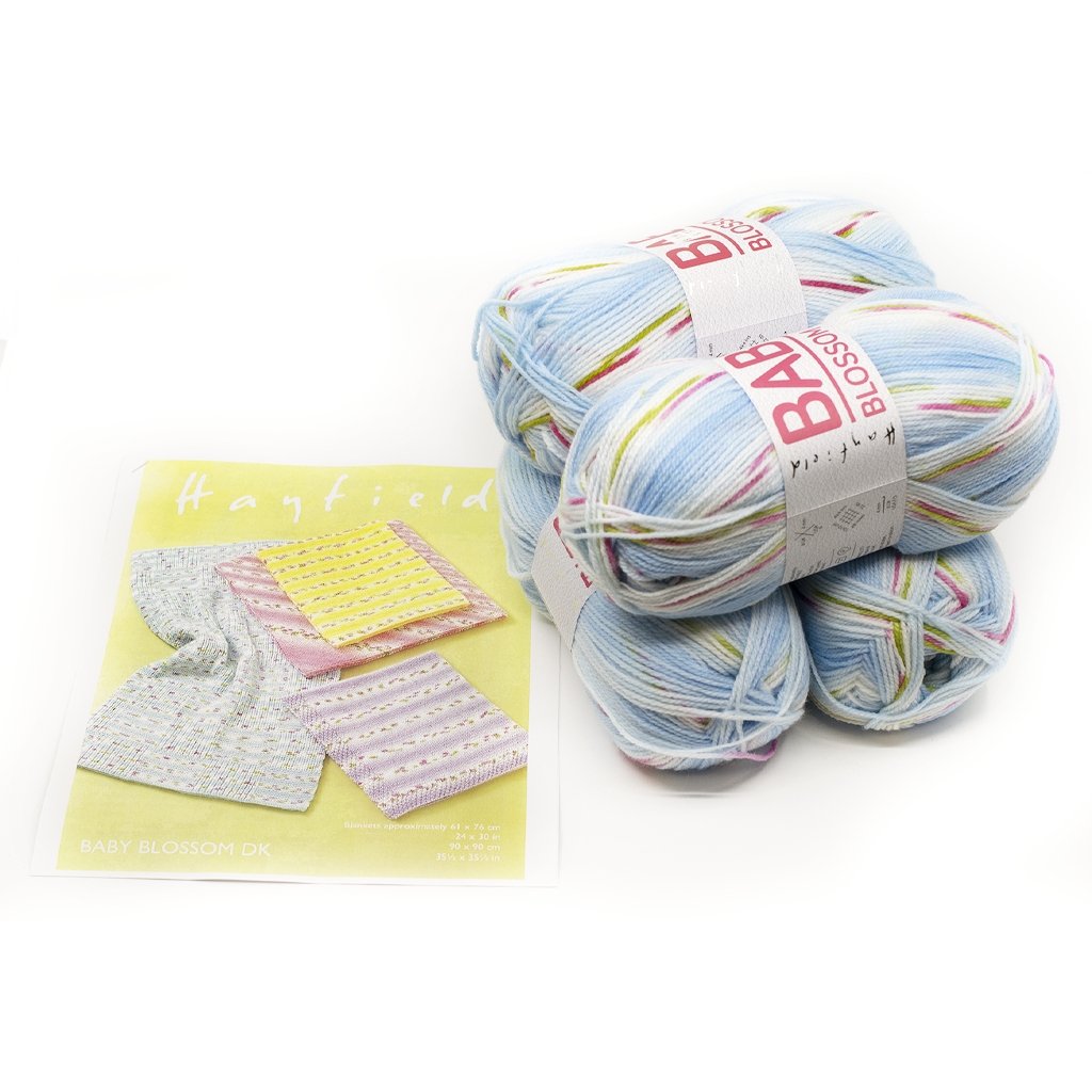 Sirdar Hayfield Baby Blossom DK Kits -Baby Blanket - Blue 24606250 | Kits at Michigan Fine Yarns