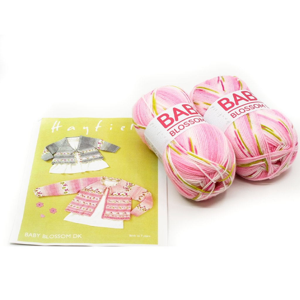 Sirdar Hayfield Baby Blossom DK Kits -Girl's Cardigan - Pink 43709994 | Kits at Michigan Fine Yarns