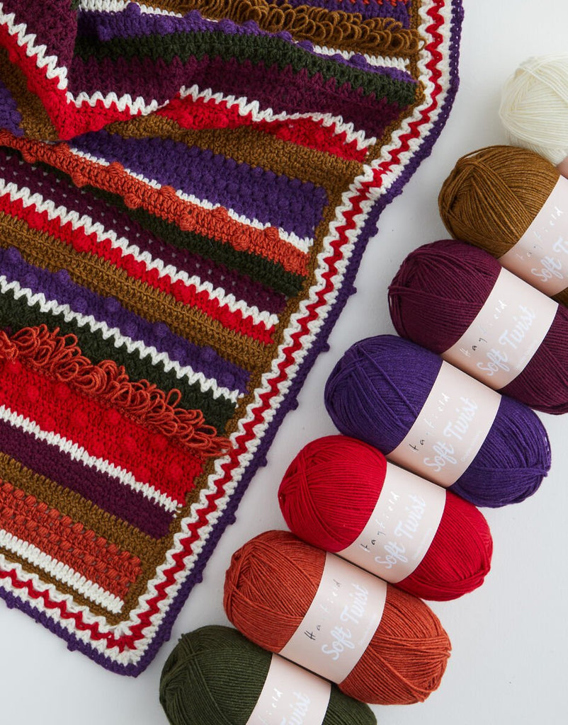 Sirdar Winter Berries Blanket Crochet Along in Hayfield Soft Twist Yarn -Winter Berries 28596266 | Kits at Michigan Fine Yarns