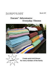 Plymouth Yarns Plymouth Yarn Book 657 Encore Adventures: Everyday Throws - | Knitting Book at Michigan Fine Yarns