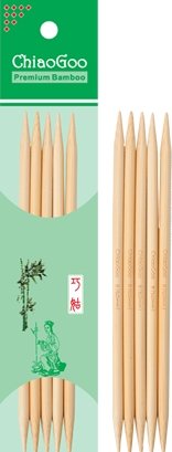 ChiaoGoo Bamboo 8" Double Point Needles-Natural at Michigan Fine Yarns