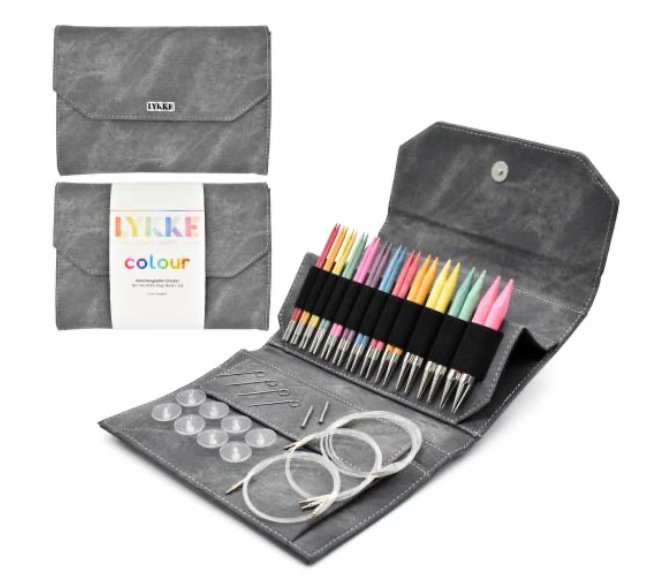 LYKKE Colour 5" Interchangeable Circular Needle Set -Grey Denim 841275198739 | Knitting Needles at Michigan Fine Yarns
