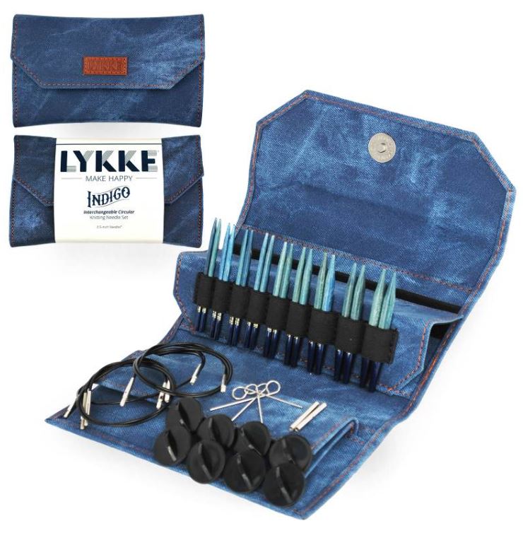LYKKE Indigo 3.5" Interchangeable Circular Needle Set - 01459754 | Knitting Needles at Michigan Fine Yarns