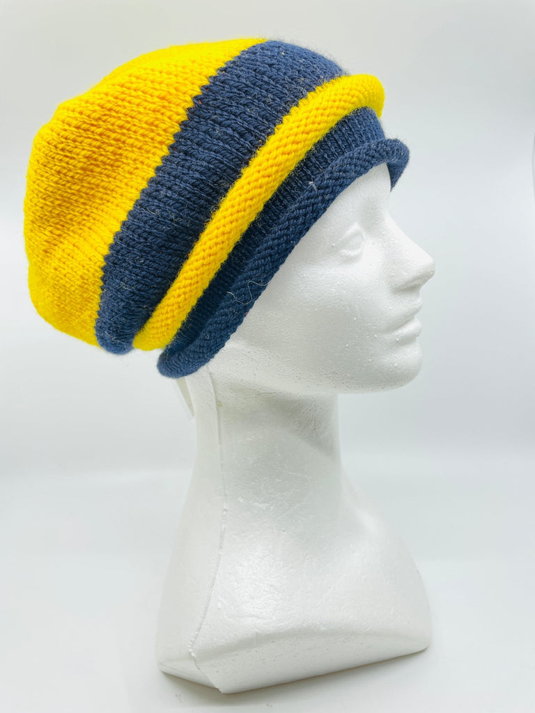 Michigan Fine Yarns Store Sample Sale: Adult Headwear -Shepherd's Wool Maize and Blue Hat 53306154 | at Michigan Fine Yarns