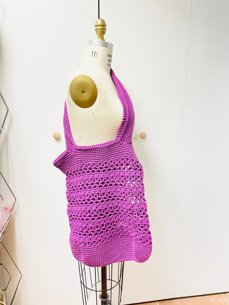 Michigan Fine Yarns Store Sample Sale: Handbags -Violet Cotton Crochet Bag 71972906 | at Michigan Fine Yarns