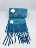 Michigan Fine Yarns Store Sample Sale: Handwoven Stitch Sampler with Labels -Blue and Teal 70"+ 26023210 | at Michigan Fine Yarns