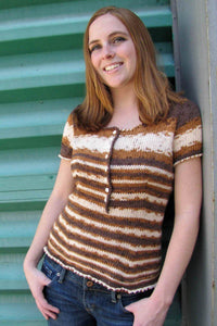 Universal Yarns Adrienne Henley Top at Michigan Fine Yarns
